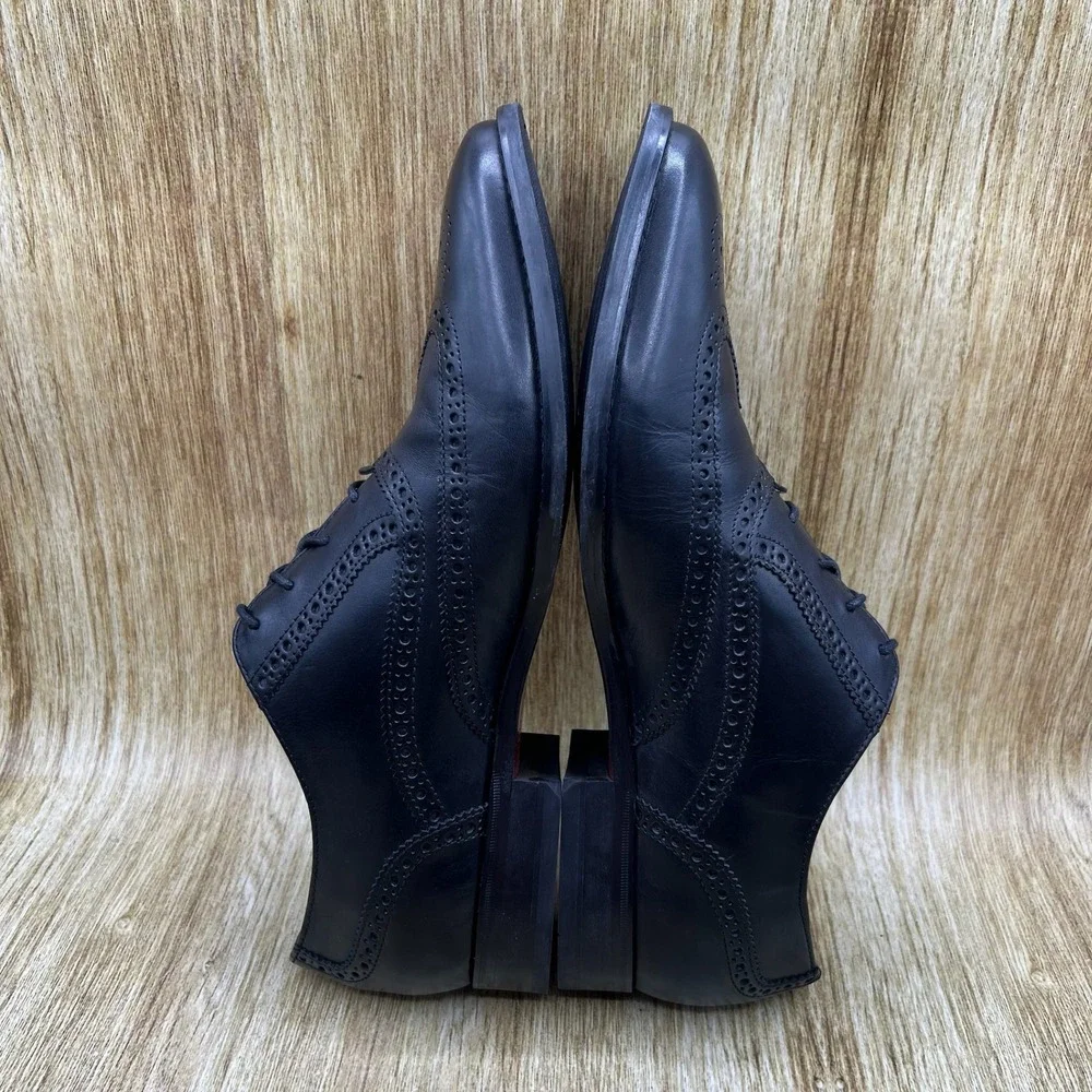 Cole Haan Wingtip Oxford Men's Size 11.5 Black Leather Brogue Dress Shoes C21649